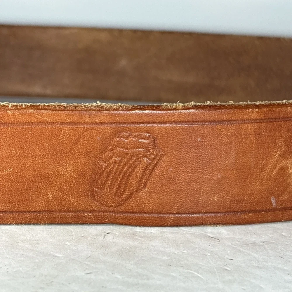 Vintage Brown‎ Leather Belt Unique (Mickey, Superman, Rolling Stones)